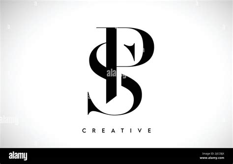 SP Artistic Letter Logo Design With Creative Serif Font In Black And