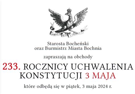 Bocheńskie obchody 233 rocznicy Uchwalenia Konstytucji 3 Maja