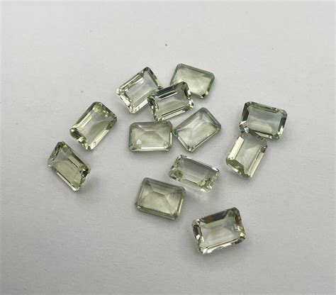 Natural Green Amethyst Octagon Cut Loose Gemstone Lot Pcs Mm