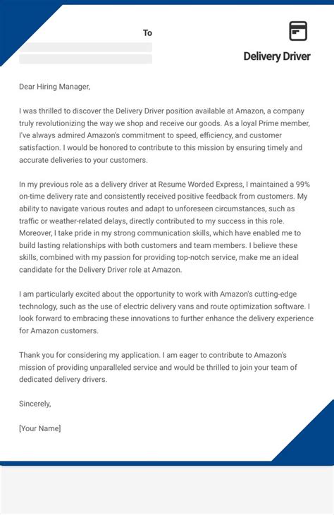 Delivery Driver Cover Letter Examples Plus Recruiter Insights