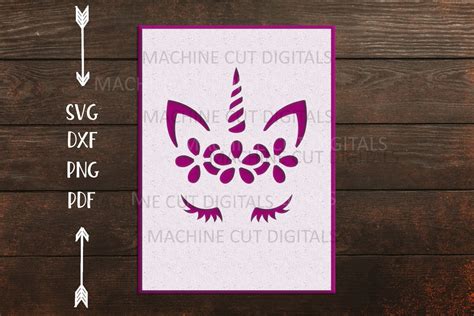 Unicorn Face Insert Card Svg Unicorn Lover Card Svg For Cricut Paper