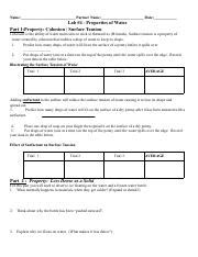 Exploring Properties of Water in the Lab | Course Hero 