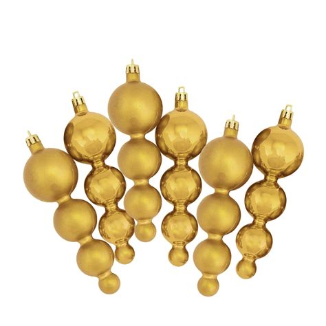 Northlight 6ct Vegas Gold Shatterproof 2 Finish Christmas Ornaments 575