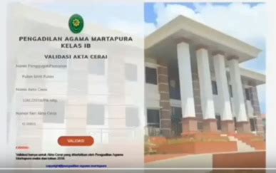 Inovasi Aplikasi Validasi Akta Cerai Pa Martapura Kelas Ib