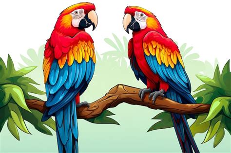 Premium Ai Image Cute Valentines Day Macaw Parrot Couple World