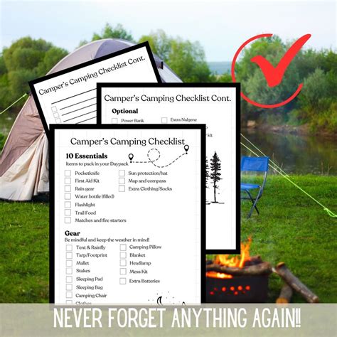 Camping Check List Scout S Camping Check List Printable Camping Checklist Packing List