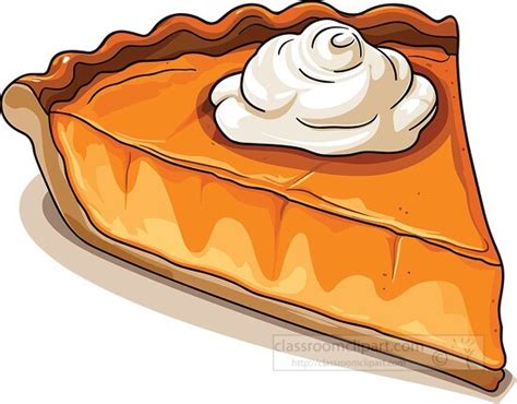 Dessert Clipart Slice Of Pumpkin Pie With Whipped Cream On Top