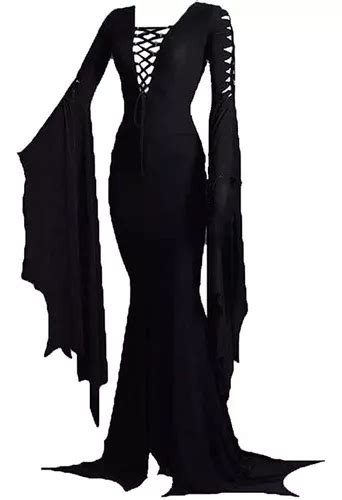 Disfraz Para Halloween De Morticia Addams Para Mujer Talla M Cuotas