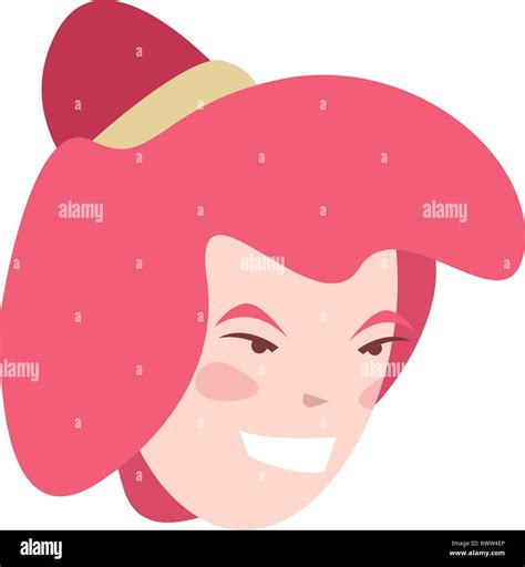 Happy Woman Face On White Background Vector Illustration Stock Vector