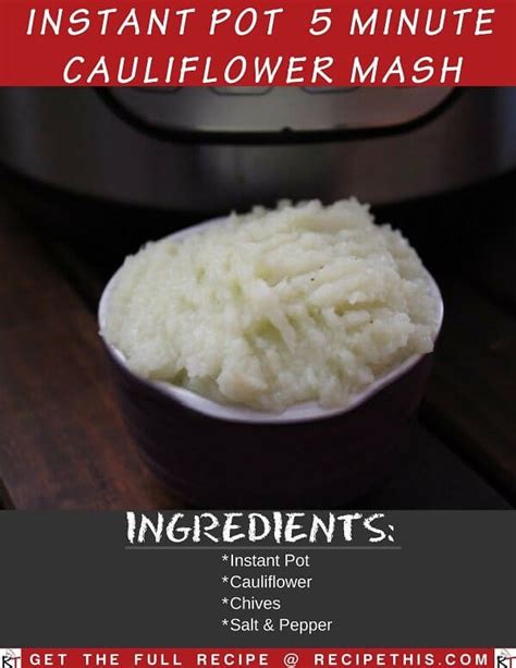 Recipe This | Instant Pot 5 Minute Cauliflower Mash