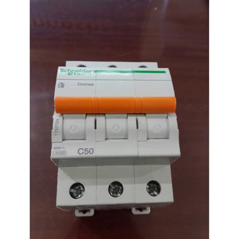 Jual MCB Circuit Breaker 3P C50 50A Domae Schneider Indonesia Shopee