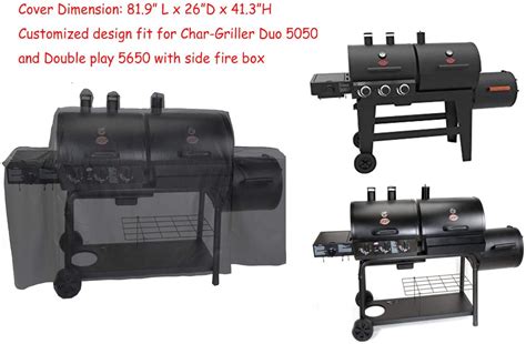 8080 Grill Cover Fits Char Griller Duo 5050 And 5650 Double Play With Si