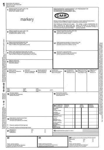 DRUK CMR MIĘ DZYNARODOWY LIST PRZEWOZOWY A4 EMEKO 013 Cena Opinie