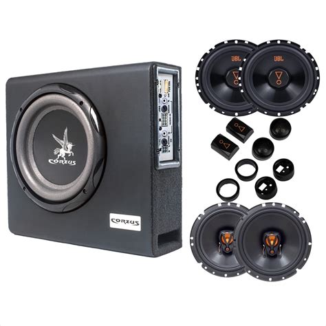 Caixa Amplificada Automotiva Corzus Mini Slim Sub Pol Watts Rms