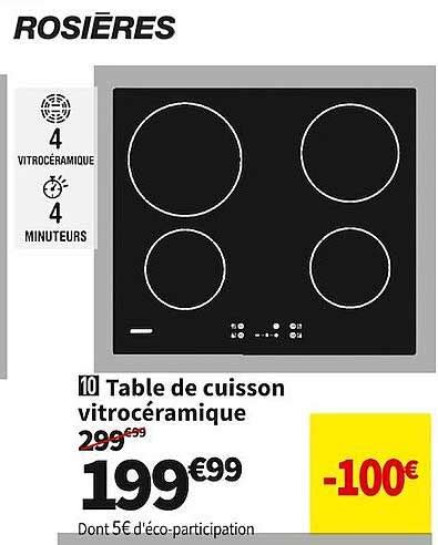 Promo Table De Cuisson Vitroc Ramique Rosi Re Chez Conforama