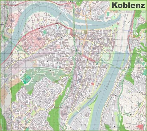 Large Detailed Map Of Koblenz Detailed Map Map Koblenz