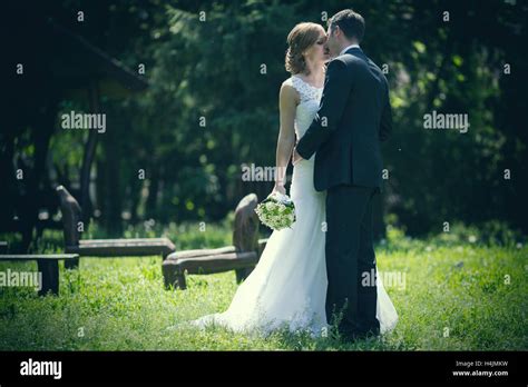 Beautiful Bride And Groom Before Wedding Stock Photo Alamy