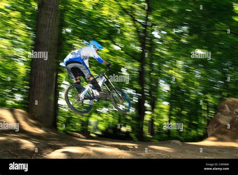 mountain bike dirt jump stock photo alamy