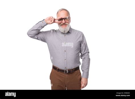 Handsome Gray Haired Mature Businessman With A Beard And Mustache In A