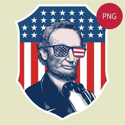 Abraham Lincoln American Flag Sunglasses Png 16th President Patriotic