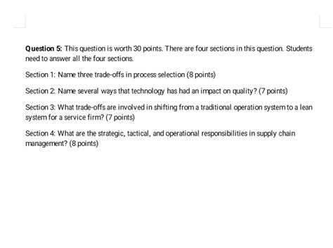 Solved Question 5 This Question Is Worth 30 Points There