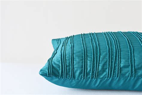 Teal Textured Cushion Cover Teal Pillow Covers With Corded Etsy