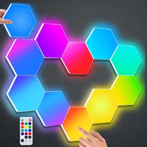 Hexagon Led Lights With Remote Control Hexagon Wall Lights Rgb Gaming