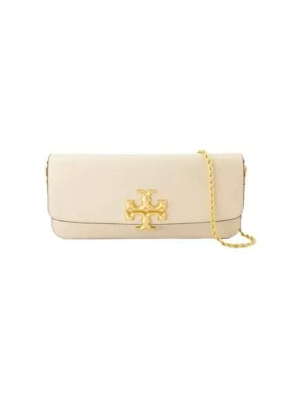 Tory Burch Eleanor Clutch Leather Beige Neutrals Pochette