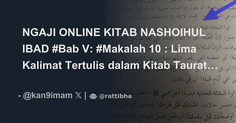 Ngaji Online Kitab Nashoihul Ibad Bab V Makalah Lima Kalimat