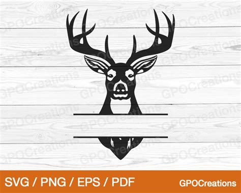 Deer Svg Deer Monogram Svg Deer Head Svg Deer Hunting Svg Etsy