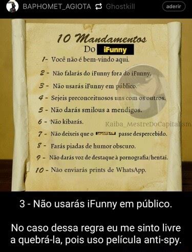 Você não é bem vindo aqui Não falarás do iFunny fora do iPunny Não