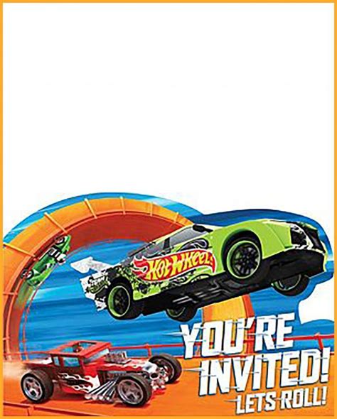 Printable Hot Wheels Birthday Party Invitation Hotwheels Birthday Party