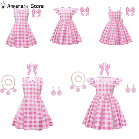 Rosa Karierte Barbie Kost M M Dchen Prinzessin Film Barbie Kleid F R M