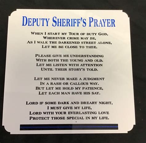 Deputy Sheriffs Prayer Locker Plate Etsy