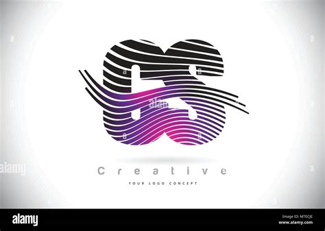 Cs C S Zebra Texture Letter Logo Design With Creative Lines And Swosh