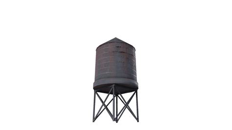 3d Model Lowpoly Roof Water Tower Tank In New York City Style Vr Ar