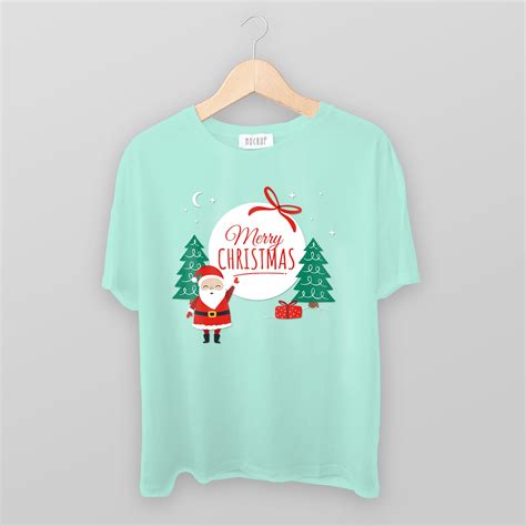 Personalize This Hand Drawn Cute Santa And Trees Merry Christmas T