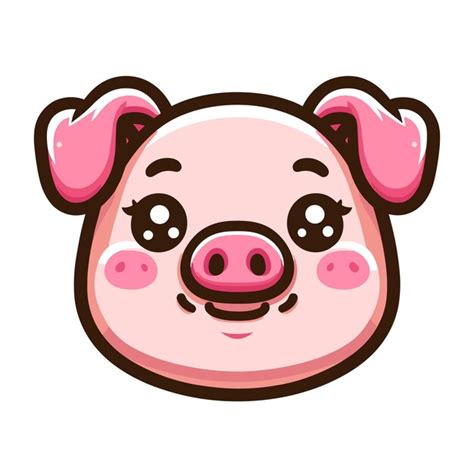 Premium Vector Cute Adorable Pig Head Face Cartoon Character Vector