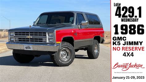 1986 Chevrolet Blazer K5 Barrett Jackson Lot 429 1 Youtube