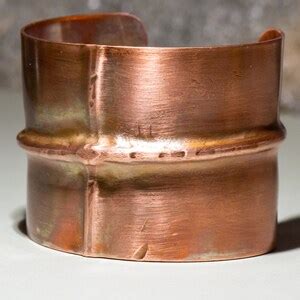 Rustic Copper Cuff Bracelet Foldformed Casual Cuff Men S Copper Cuff