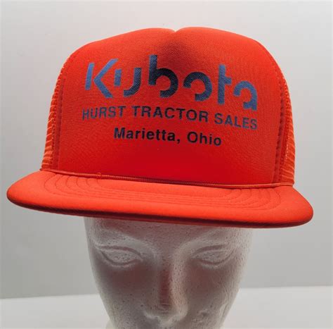 Vintage Kubota Tractor Snapback Trucker Hat Farm Cap Gem