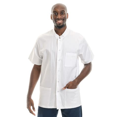 Blouse M Dicale Homme Blanche Confortable Et Pratique Manelli