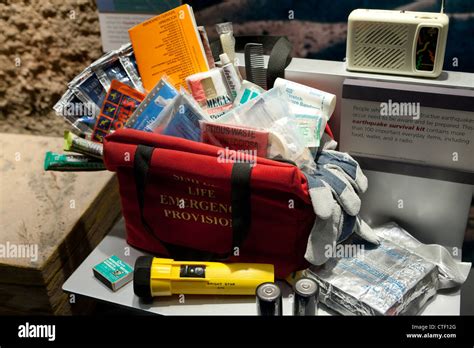 Earthquake survival kit Stock Photo - Alamy