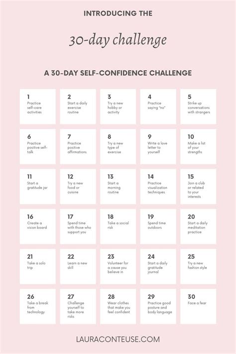 30 Day Self Confidence Challenge Improve Self Confidence Building