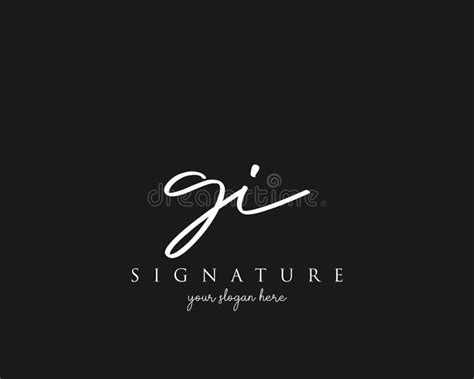 Gi Initial Handwriting Signature Logo Template Vector Stock Vector