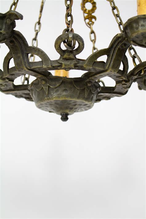 Early 20th Century Arts And Crafts 5 Light Chandelier Appleton