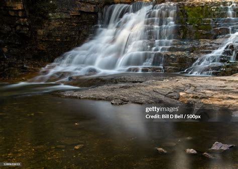 Scenic View Of Waterfall Uinta Mountains Utah United States High Res