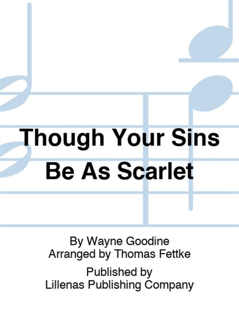 Though Your Sins Be As Scarlet By Thomas Fettke 4 Part Sheet Music