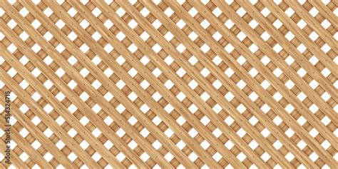 Seamless Wood Diamond Lattice Or Trellis Background Texture Isolated On