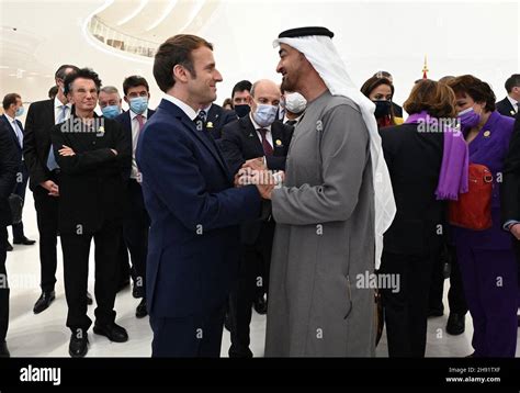 French President Emmanuel Macron Visits The UAE Pavillion At The Dubai